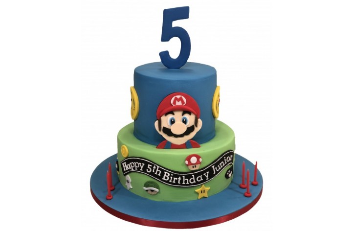 Mario Tiered Cake & Number